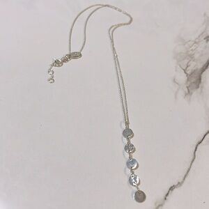 Oliver Bonas Sterl. Silv.925 Chain Necklace Circles Waterfall Pendant